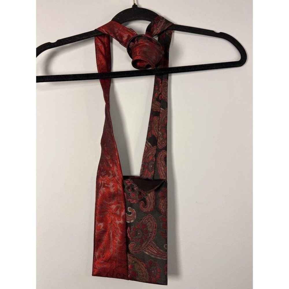Handmade Womens Crossbody Black Red Purse from Ties Elective One‎ of a Kind